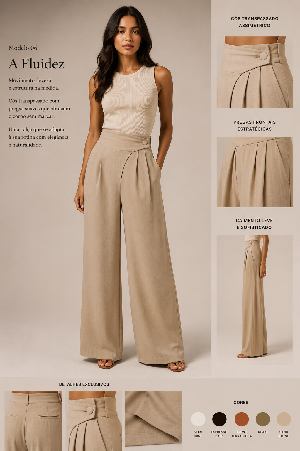 Calça A Fluidez — Cós Transpassado — Voobel