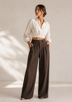 Calça A Fundadora na cor Espresso Bark — Voobel