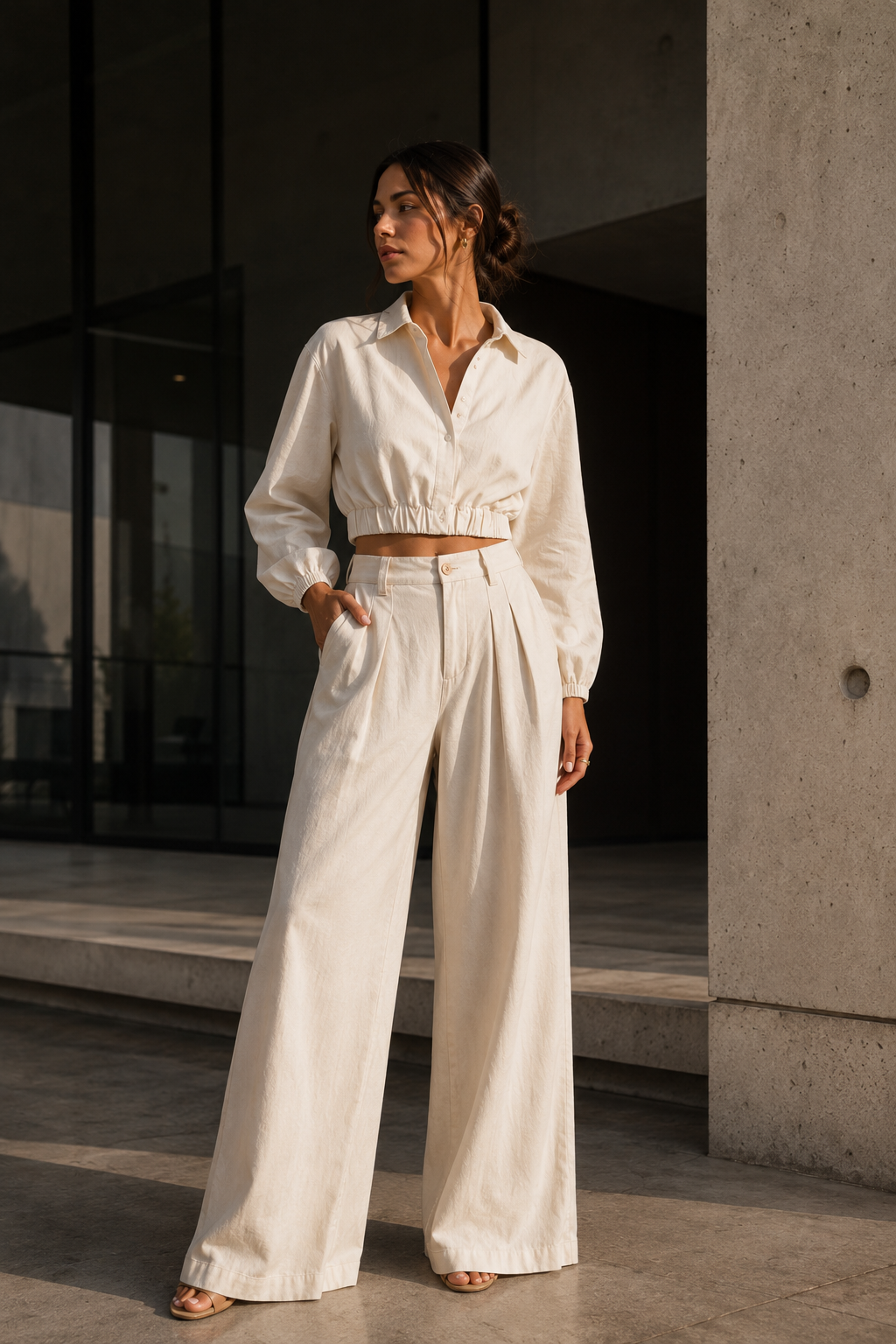 Calça A Fundadora na cor Ivory Mist — Voobel