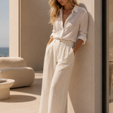 Camisa A Origem — Linho Premium na cor Ivory Mist — Voobel